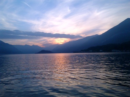 Lake Como at sunset.