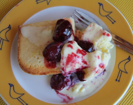 lem.brownies, cheery compote