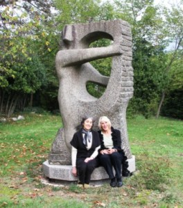 Marie and I with one of her father's sculptures. 