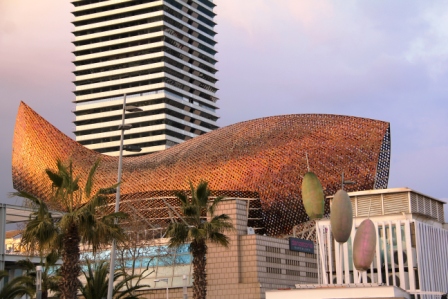 Architect Frank Gehry's fish at the seafront.