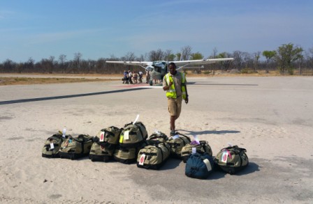 We had been issued obligatory duffle bags for the trip.