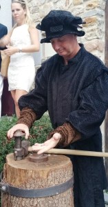 A demonstration to show how Seborga's currency was made in days gone by. 