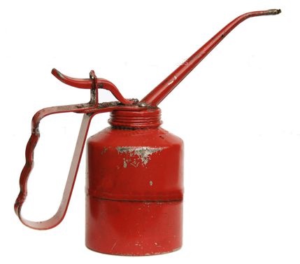 Isolated oil can on white